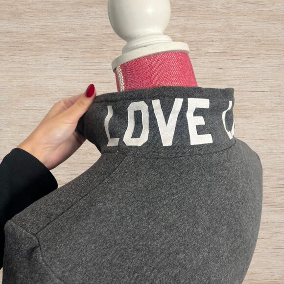 Y2K LOVE Reflex Full Zip Sweatshirt Dark Gray Collared Long Sleeve Women's Large - Picture 5 of 7
